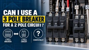 can i use a 3 pole breaker for a 2 pole circuit